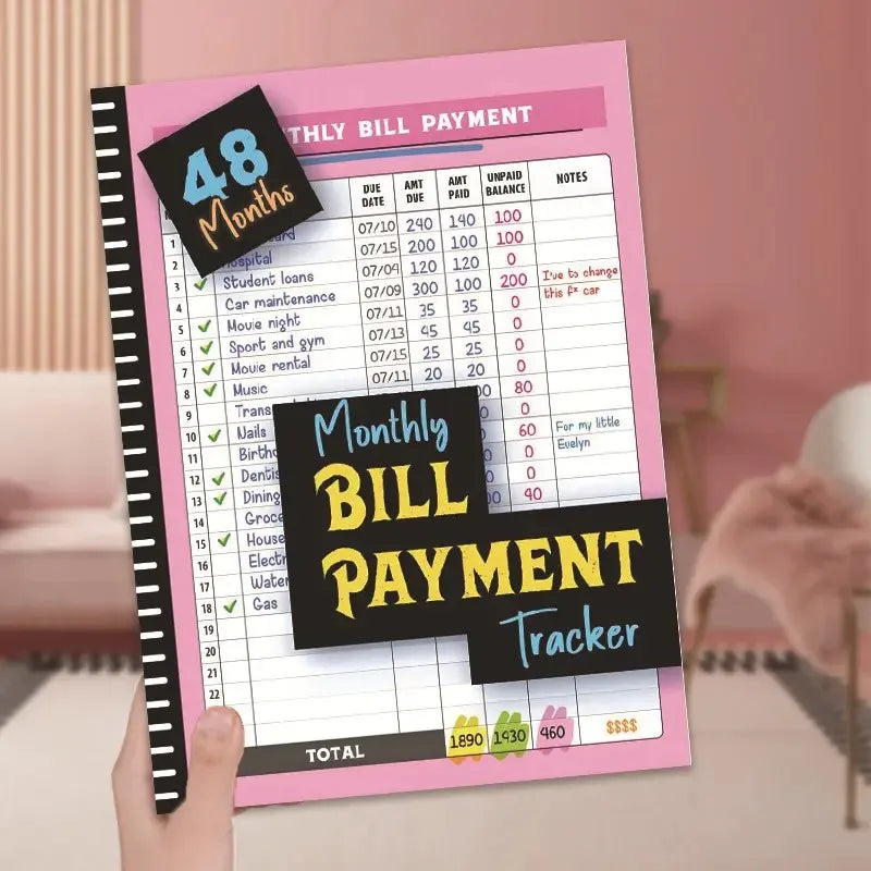 4-Year Monthly Bill Payment Tracker Notebook 960 Records Budget Planner Expense Journal for Home And Office