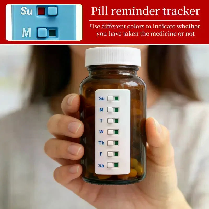Reusable Medication Tracker & Color-Coded Reminder System Pill Organizer Attach To Vitamin Bottles Medication Schedule Tracker