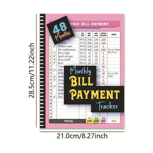 4-Year Monthly Bill Payment Tracker Notebook 960 Records Budget Planner Expense Journal for Home And Office