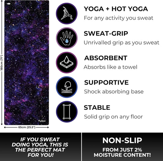 All-In-One Yoga Mat with Sweat-Grip, Ideal for Hot Yoga, Pilates & Workouts, Eco-Friendly Natural Rubber