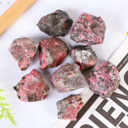 Natural Crystal Rhodonite Stone Pink With Black Healing Mineral Specimen for Meditation Crystal Gemstone Quartz Room Decor